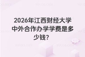 2026年江西财经大学中外合作办学学费是多少钱？