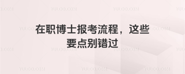 在职博士报考流程