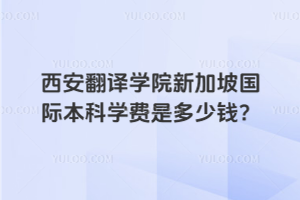 西安翻译学院新加坡国际本科学费是多少钱？