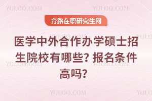 医学中外合作办学硕士招生院校有哪些?报名条件高吗?