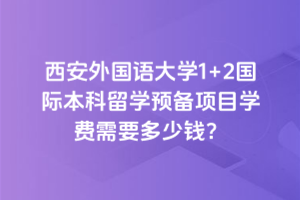 西安外国语大学1+2国际本科留学预备项目学费需要多少钱?