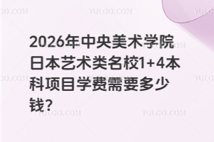2026年中央美术学院日本艺术类名校1+4本科项目学费需要多少钱？