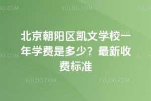 北京朝阳区凯文学校一年学费是多少？2025年最新收费标准