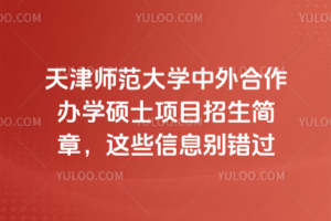 天津师范大学中外合作办学硕士项目招生简章,这些信息别错过