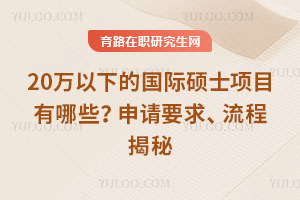 20万以下的国际硕士项目有哪些?申请要求、流程揭秘