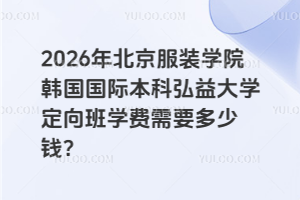 2026年北京服装学院韩国国际本科弘益大学定向班学费需要多少钱？