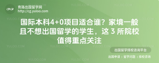 国际本科4+0项目适合谁