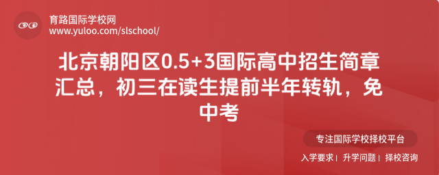 北京朝阳区0.5+3国际高中招生简章汇总,初三在读生提前半年转轨,免中考