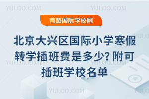 2026年北京大兴区国际小学寒假转学插班费是多少?附可插班学校名单