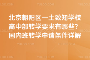北京朝阳区一土致知学校高中部转学要求有哪些?国内班转学申请条件详解