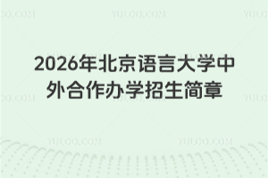 2026年北京语言大学中外合作办学招生简章