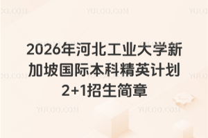 2026年河北工业大学新加坡国际本科精英计划2+1招生简章