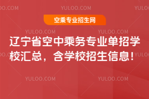 遼寧省空中乘務專業單招學校匯總,含學校招生信息!