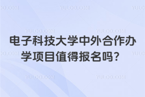电子科技大学中外合作办学项目值得报名吗？