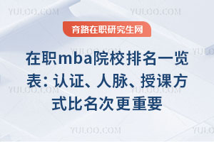 在职mba院校排名一览表:认证、人脉、授课方式比名次更重要