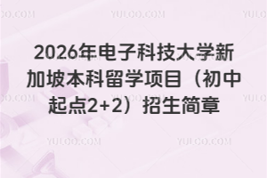 2026年电子科技大学新加坡本科留学项目（初中起点2+2）招生简章