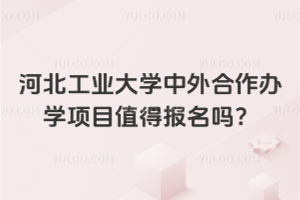 河北工业大学中外合作办学项目值得报名吗？