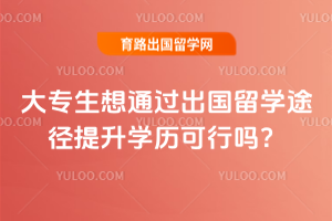 大专生想通过出国留学途径提升学历可行吗?