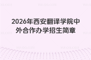 2026年西安翻译学院中外合作办学招生简章