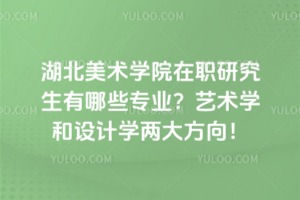 湖北美术学院在职研究生有哪些专业?艺术学和设计学两大方向!