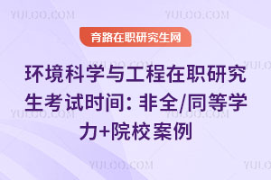 环境科学与工程在职研究生考试时间:非全/同等学力+院校案例