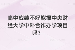 高中成绩不好能报中央财经大学中外合作办学项目吗？