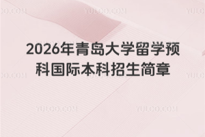 2026年青岛大学留学预科国际本科招生简章