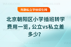 北京朝阳区小学插班转学费用一览,公立vs私立差多少?