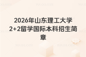 2026年山东理工大学2+2留学国际本科招生简章