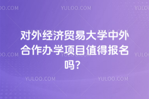对外经济贸易大学中外合作办学项目值得报名吗？