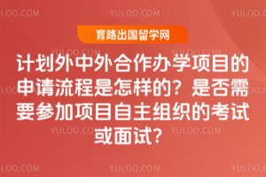 计划外中外合作办学项目的申请流程是怎样的?是否需要参加项目自主组织的考试或面试?