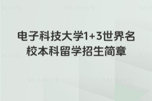 2026年电子科技大学1+3世界名校本科留学招生简章