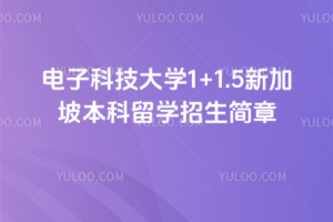2026年电子科技大学1+1.5新加坡本科留学招生简章