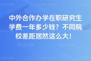 2026年中外合作办学在职研究生学费一年多少钱?不同院校差距居然这么大!