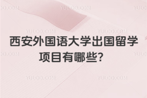 2026年西安外国语大学出国留学项目有哪些？