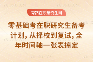 零基础考在职研究生备考计划,从择校到复试,全年时间轴一张表搞定
